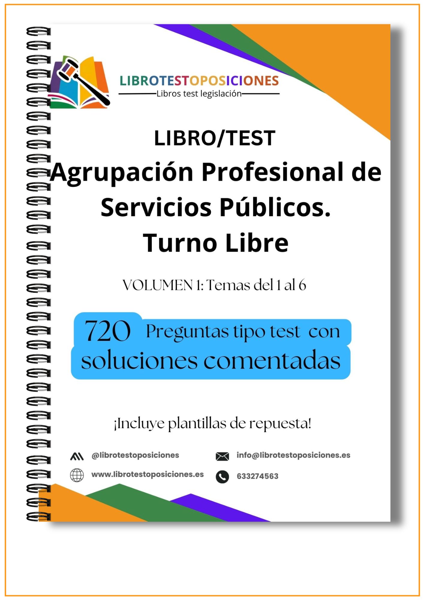 📘 Libro Test. Vol. 1. Agrupación Profesional de Servicios Públicos. Turno Libre.