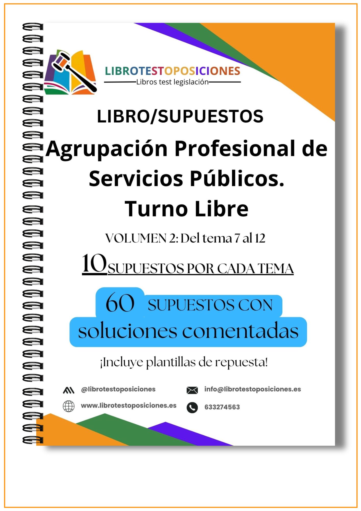 📘 Libro Supuestos. Vol. 2. Agrupación Profesional de Servicios Públicos. Turno Libre.