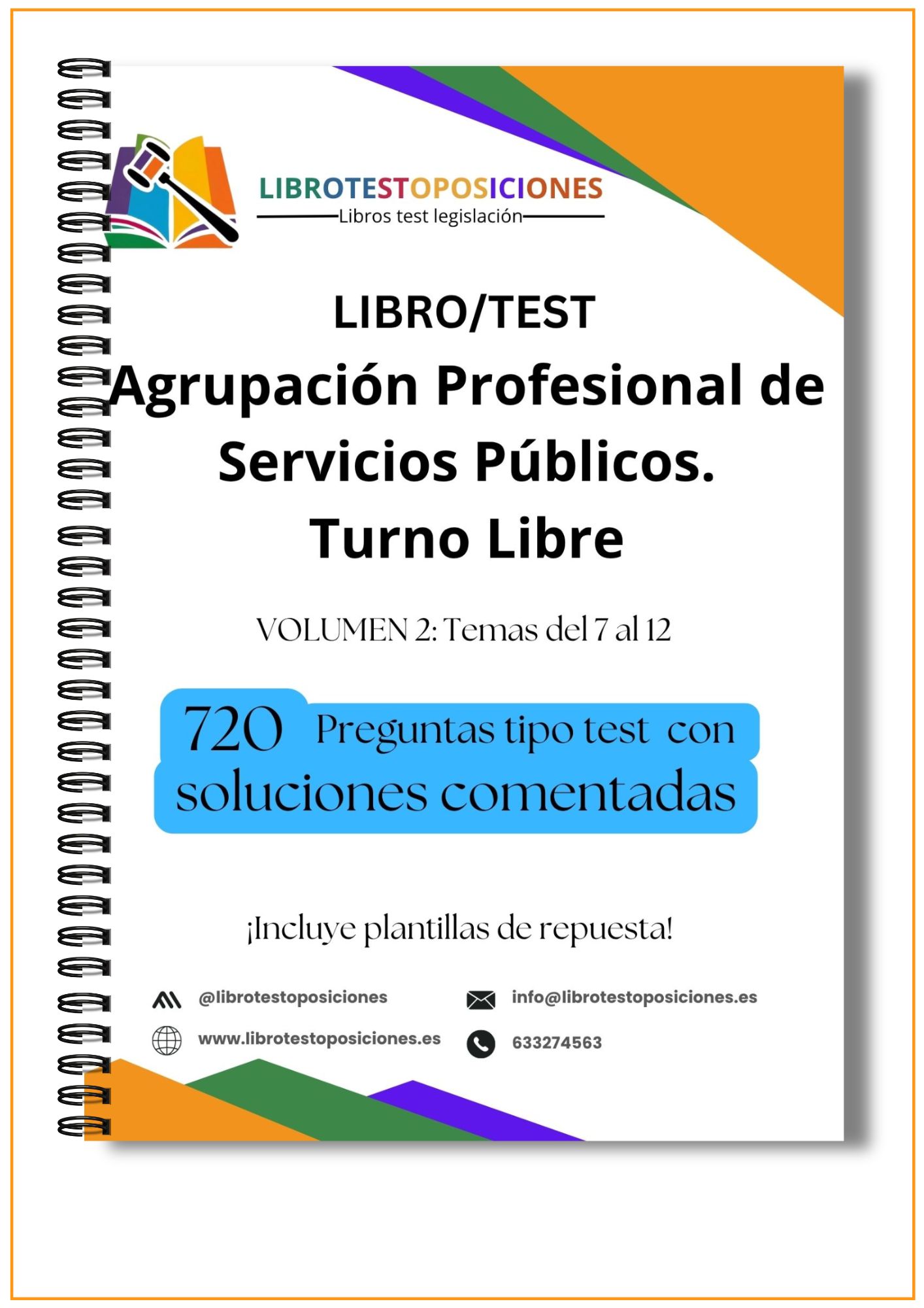 📘 Libro Test. Vol. 2. Agrupación Profesional de Servicios Públicos. Turno Libre.
